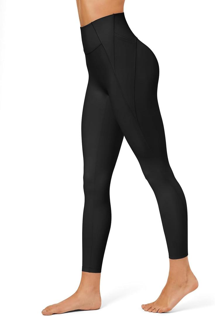 Compression Seamless Leggings with Pockets for Women High Waist Yoga Pants Tummy Control for Workout, Gym, Running