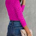 Lace Undershirt for Women Mesh Long Sleeve Floral Crochet Tops Sheer Layering Blouse Western Cowgirl Concert Outfits (Pink, S)