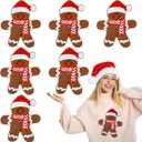 Luinabio 6 Pcs 7'' Large Size Christmas Iron-on Patch Gingerbread Iron on Patches Appliques Embroidery Patches Bulk Craft Clothes Jeans Hat Sweater Jacket Bag Accessories DIY