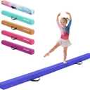 Gymnastics Balance Beam Foldable 8ft, Foam Gymnastic Beam for Kids 3-9, Balance Beam for Gymnastics Beginners Training, Suede Cover and Non-Slip Rubber Base Gymnastics Beam (Blue)