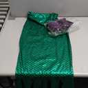 Newcotte 4 Pcs Mermaid Costume for Women Sequin Tube Top Skirt Pearl Waist and Head Chain for Halloween Cosplay (Small, Green, Purple)