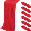 6 Pack Red Cheesecloth Table Runner, 17 x 108 Inch, Gauze Cheese Cloth Table Runner Rustic Sheer Runner for Wedding Birthday Party Baby Shower Table Decor(Red)