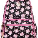 JuJuBe x Hello Kitty Cherry Blossoms Zealous Backpack Diaper Bag, Purses for Women, Includes Changing Pad, Essentials for Mom, Newborn & Baby, Adjustable Padded Straps, Machine Washable