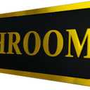 3 x Bathroom Door Sign Self-adhesive Aluminium Plaque Black and Golden 5.5x1.4 inch