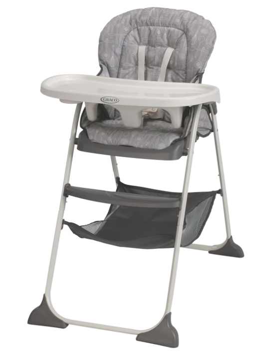 Graco® Slim Snacker High Chair, Ultra Slim, Fast-Folding, Multiple Recline Positions, Comfortable Feeding, Whisk