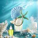 Hohean Wall Fragrance Plug in with Night Light Compatible with Bath & Body Works WallFlower Fragrance, Marine Style Essential Oil Diffuser Plug with Rotary Design (Shell Starfish Conch)