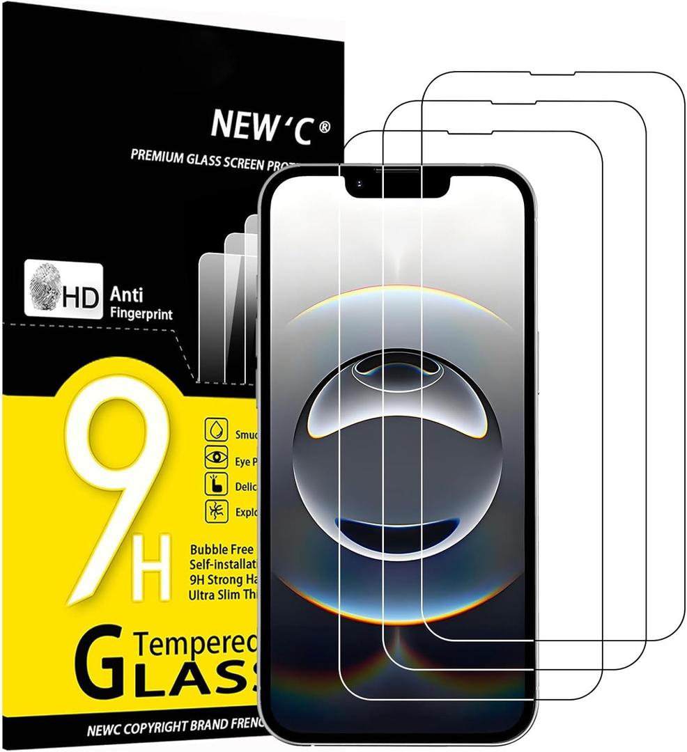 NEW'C [3 Pack] Designed for iPhone 16e Screen Protector Tempered Glass,Case Friendly Ultra Resistant (Transparent)