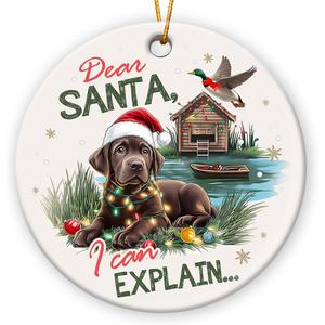 4 x Dog Hunting Christmas Ornament 2025 - Dog Hunting Gifts for Dad, Grandpa, Friends, Christmas Ornaments for Hunters, Gifts for Men Who Like to Hunt, Hunter Christmas Ornament for Christmas Tree
