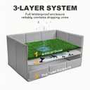 HQ4US 4LEGS Dog Litter Box High Walls Foldable with Grass Pad & Washable Pee Pad, Odor Free Artificial Grass for Dogs Potty Pad Holder Tray, Seamless, No Assembly, Waterproof, Easy Clean for Travel, X-Large for Dog＜ 38" Length