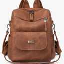 PU Leather Backpack Purse for Women Fashion Multipurpose Design Handbag Ladies Shoulder Bags Travel Backpack Brown