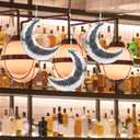 Hanging Moon Disco BallMirror Disco Ball Rotating Glass Mirror - with Attached String for Birthday Wedding,Party,Room,Home,Bar (20X16CM)