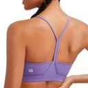 RUNNING GIRL Y-Back Sports Bras for Women, Medium Impact Wirefree Padded Bra Workout Crop Top Longline Sports Bra Push up (Purple, S)