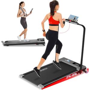 HOWHAI Walking Pad Treadmill with Incline, 2 in 1 Foldable Under Desk Treadmills for Home/Office, Portable Treadmill with App, Bluetooth Music, Remote Control & LED Display (300lbs Capacity)