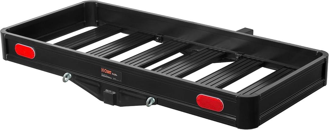 CURT 18113 49 x 22-1/2-Inch Black Aluminum Hitch Cargo Carrier, 500 lbs Capacity, 2-in Fixed Shank