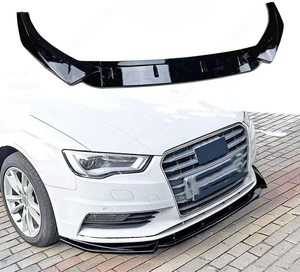 Aerodynamic Front Bumper Splitter Lip, Blade, Chin Spoiler, Body Kit Fit for Audi A3 8V Pre-Facelift 2013-2016 Standard,Gloss Black