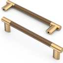 Asidrama 10 Pack 5 Inch(128mm) Knurled Brown and Champagne Bronze Kitchen Cabinet Handles, Cabinet Pulls Kitchen Cabinet Hardware Cupboard Handles Drawer Pulls 