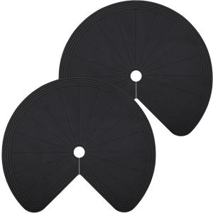 DoubleFill 2 Pack 26 Inch Lazy Susan Shelf Liner Silicone Shelf Liner Non Adhesive Circle Kitchen Liners Non Slip Cabinet Liners for Drawer Refrigerator Cupboard Cabinet Organizers (Black)