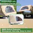 Panglong Universal Golf Cart Rear Bag Rain Cover with Bracket Kit (Beige), Suitable for Club Car, EZGO and Yamaha 2- Seater Golf Cart