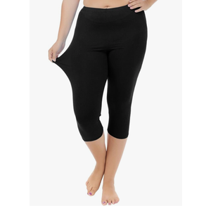 Cheapestbuy Women's Plus Size Capri Leggings Lightweight Soft Crop Leggings Basic Capris Yoga Pants, 3XL