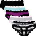 Womens Underwear Soft Breathable Cotton Brief Ladies Panties 5-Pack (S)