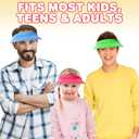 ArtCreativity Neon Plastic Visors, Set of 12, Sun Visors for Kids and Adults in Assorted Neon Colors, Sun Protection Hats with a Universal Fit, Outdoor Party Favors, and Retro Costume Accessories