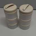 Termichy Stackable Formula Dispenser Portable Milk Powder Container, 2 Pack, Warm Grey