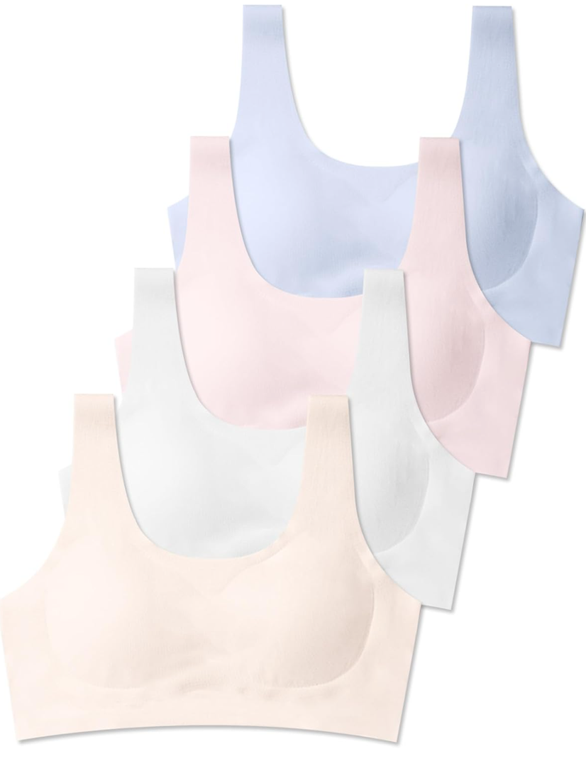 SALIA GIRL Training Bras for Girls 10-16 Sports Seamless Bra with Removable Padding Bras, M