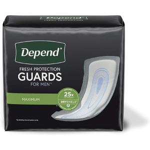 Depend Incontinence Guards for Men, Maximum Absorbency, 52 Count  (2 Pack(52 Count))