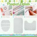 Teenyyou 4 Pcs Happy Easter Shower Curtains Set with Non Slip Rug Funny Rabbit Colorful Eggs Flower Bathroom Decor Toilet Lid Cover and Bath Mat Easter Eggs Shower Curtain with 12 Hooks