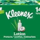 Kleenex Lotion Facial Tissues with Coconut Oil, 8 Flat Boxes, 180 Tissues Per Box, 3-Ply
