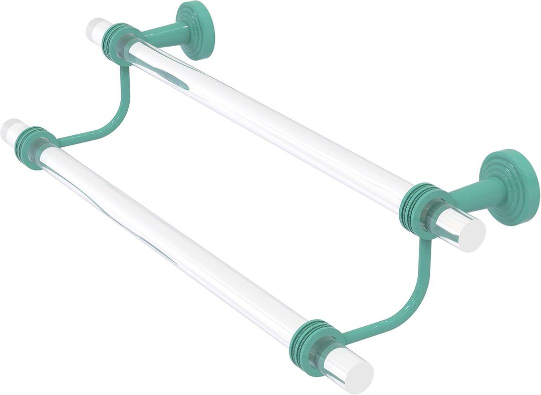 Allied Brass PB-72D-24-SFG Pacific Beach Collection 24 Inch Double Towel Bar with Dotted Accents, Sea Foam Green