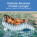 FUNBOY Giant Inflatable Luxury Blue & White Cabana Striped Chaise Lounger, Chair Pool Float for Adults, Perfect for a Summer Pool Party, Nearly 6 Feet Long