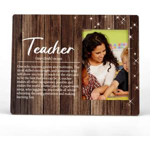FONDCANYON Inspirational Quote Teacher Definition Picture Photo Frame,Teacher Appreciation Gifts for Women Men,Back to School Retirement Birthday Thank You Gifts for Teachers (4x6 Inch Photo)