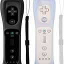 Wii Remote Controller, 2 Packs Upgrade Wii Wireless Controller Compatible with Wii Wii U(Black and White)