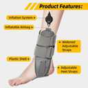 Air Cast Stirrup Ankle Brace for Sprained Ankle,Inflatable Ankle Splint Stabilizer Brace for Men and Women,Adjustable Foot Splint for Sleeping,Gray,One size fits all