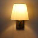 Wall Sconce Vintage Style Wall Light Fixture, Classic Wall Lamp for Indoor, Bedroom, Gold Iron Wall Lamp with Beige Fabric Shade