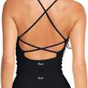 Danysu Sculpt Workout Tank Tops Women Backless Longline Sports Bras Strappy Padded Yoga Top S