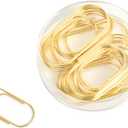 Gold Jumbo Big Paper Clips, 20pcs Oversized Gold Paperclips 50mm/2 inch Non Skid Smooth Finish Steel Wire Office Supply Accessories