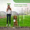 5 Panels No Dig Decorative Garden Fence with Gate, 40in(H) x11.8ft(L)