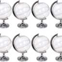 12pcs Mini Globe Boxes,Decorative Globe Candy Dispenser,Clear Candy Boxes,Globe Candy Holder,Earth Shaped Party Favor Containers,Trick or Treat Candy Container,Christmas Candy Containers (Silver)