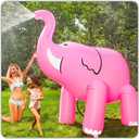 Giant Pink Elephant Inflatable Kids Yard Sprinkler - Inflatable Sprinkler, Easy to Clean, Inflate/Deflate, Transport, and Store