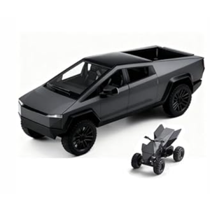 LLWEIT 1:32 Scale Toy Trucks DieCast Metal Body,Pull Back Car with Opening Doors with Metal Motorcycle,Boy Truck Toy for Age 3+