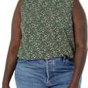 Amazon Essentials Women's Regular-Fit Sleeveless Layering Tank Top, Crew Neck (Green, XS)