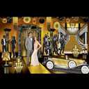 Great 20's Dancer Silhouette Stand Up Decorations - 5.5' - Black and Gold - Pack of 4