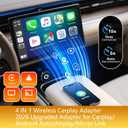 4 in 1 Wireless Carplay Adapter 2026 Upgrade, Ultra-mini Size USB Design Wired to Wireless Adapter for Apple Carplay & Android Auto & Airplay & Mirror Link, Plug and Play (Black)