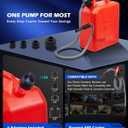 Orion Motor Tech Fuel Transfer Pump, 3.2GPM Electric Gas Can Pump, 51" Hose Auto-Shutoff Nozzle, USB-C & AA Battery (NO BATTERIES INCLUDED) Powered, 4 Adapters for Gasoline, Diesel, Kerosene, Red