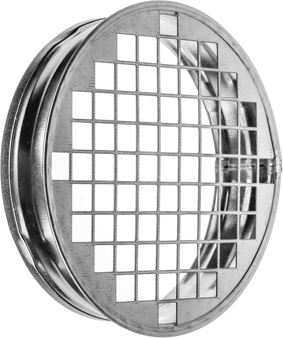 Galvanized Metal Duct End Cap - 4 Inch Fit with Mesh/Net - Galvanized Steel Exhaust Pipe Plug - Indoor, Outdoor Ducting Guard/Tee Cap - Vent Duct Fittings - Exterior Dryer Vent Cover