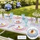 48 Pcs Daisy Floral Disposable Paper Placemats 13'' Spring Floral Placemats for Summer Tea Party Mothers Day Table Decor Vintage Flower Mats for Garden Dinner Wedding Birthday(Pastel Colors)