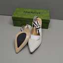 HOCHFART Slingback Heels for Women Closed Pointed Toe High Heels Bowknot Knitted Dress Work Wedding Pumps Shoes 8