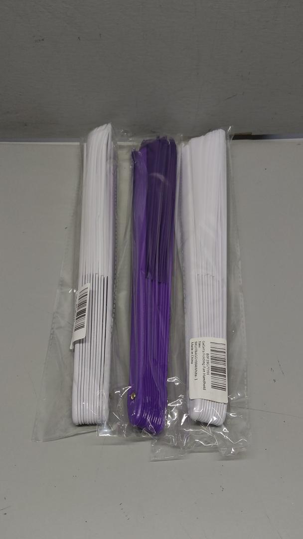 13inch Large Rave Fan Popping Fan Clacking Fans for Line Dancing,Hand Fans for Women Foldable,Boots on The Ground Fan,Portable for Outdoor,Wedding, Party, Decoration, Pack of 3(2 White, 1 Purple)